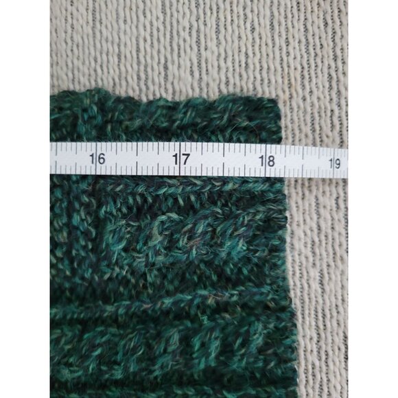 Carraig Donn Irish knitwear Cardigan Womens Green Wool Size Small Fisherman Flaw - Picture 10 of 11
